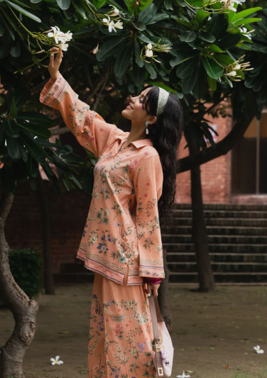 2 Piece - Printed Seersucker Suit